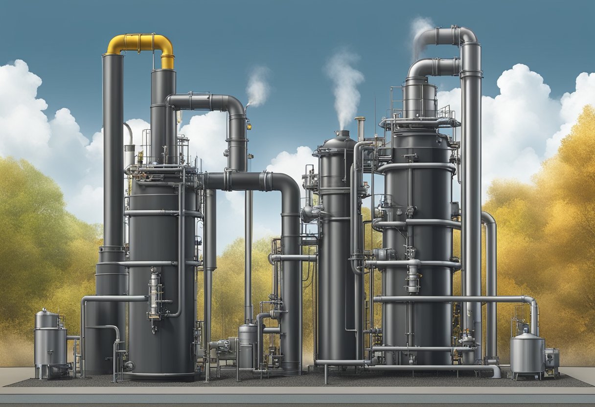 A two-stage coal gasifier converts coal into synthesis gas. The first stage breaks down the coal into carbon monoxide and hydrogen, while the second stage refines the gas