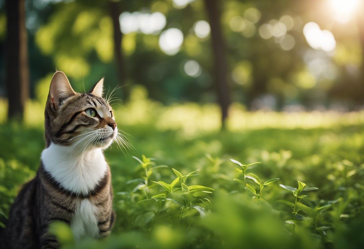 Cats roam freely in lush green parks, enjoying the warm climate. However, they also face competition for resources and potential health risks