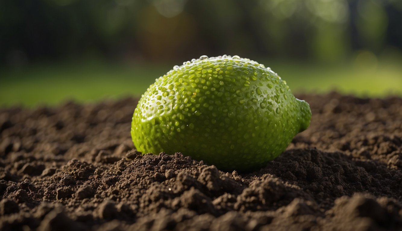 A bag of lime is poured onto the soil, raising its pH level