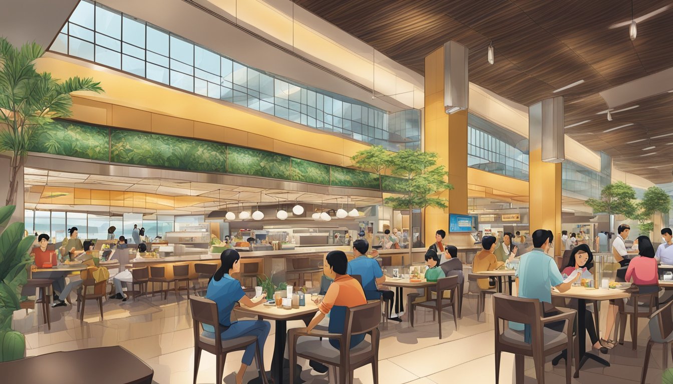 The bustling atmosphere of Changi Airport Terminal 3 restaurants with a variety of cuisines and top-notch service
