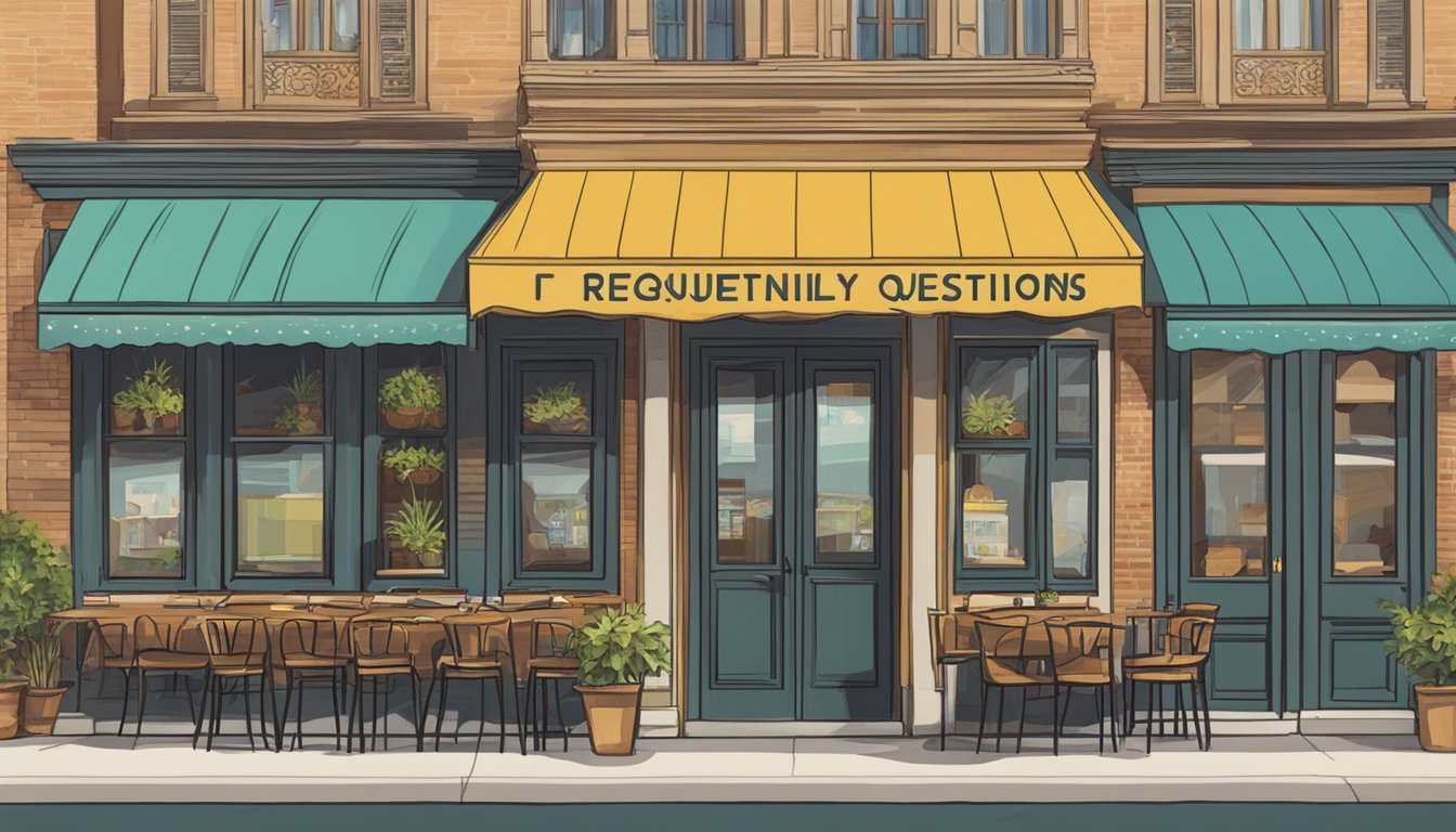 A sign displaying "Frequently Asked Questions" outside Mark Wiens' restaurant