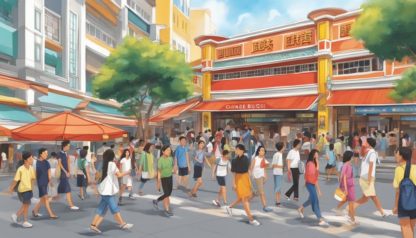 People strolling through Bugis Junction, passing by the vibrant Bugis Chinese restaurant and nearby attractions