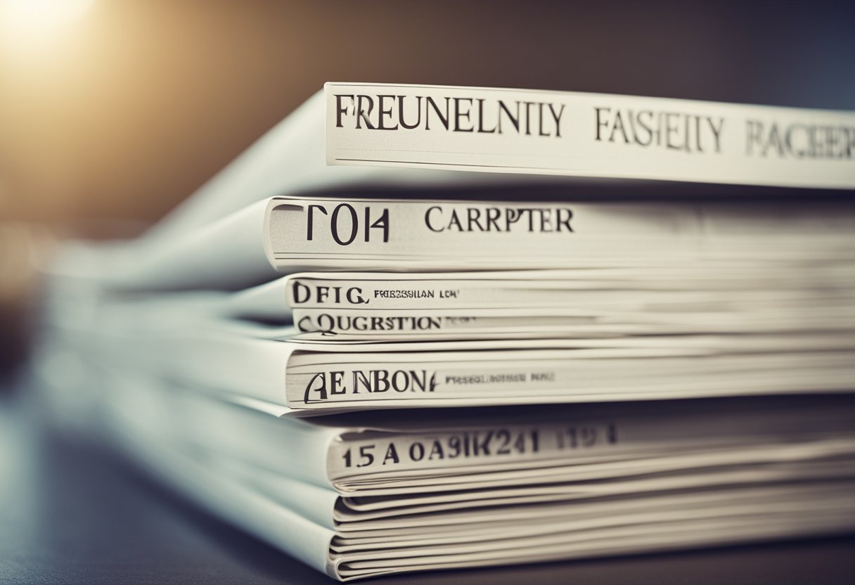 A stack of papers labeled "Frequently Asked Questions" with the name "Henry Carpenter Singapore" on top