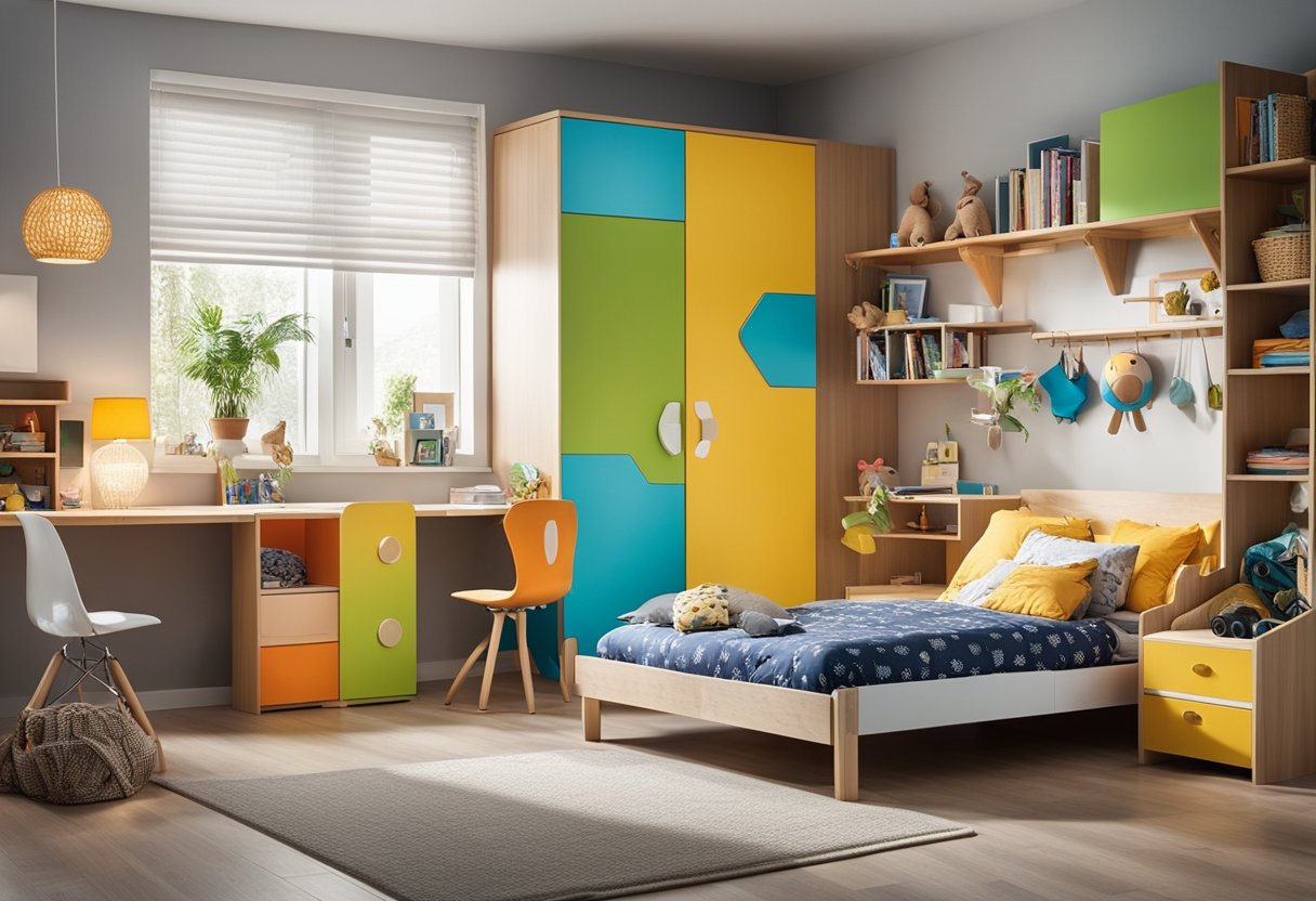 A child's bedroom with a variety of colorful and creative Kuhl Kids' beds arranged in a playful and inviting manner