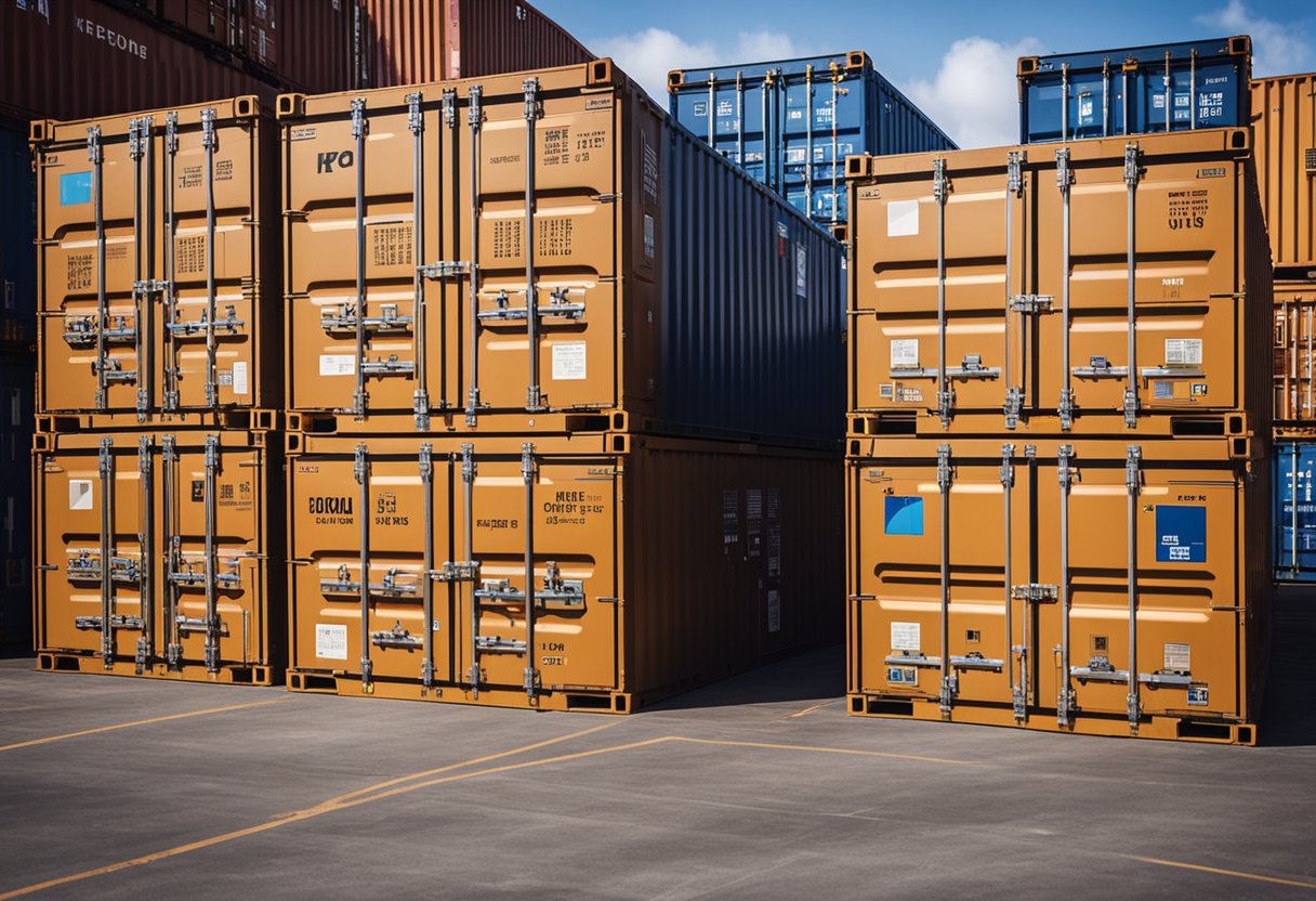 Furniture crates loaded onto a cargo ship in an Australian port, bound for Singapore