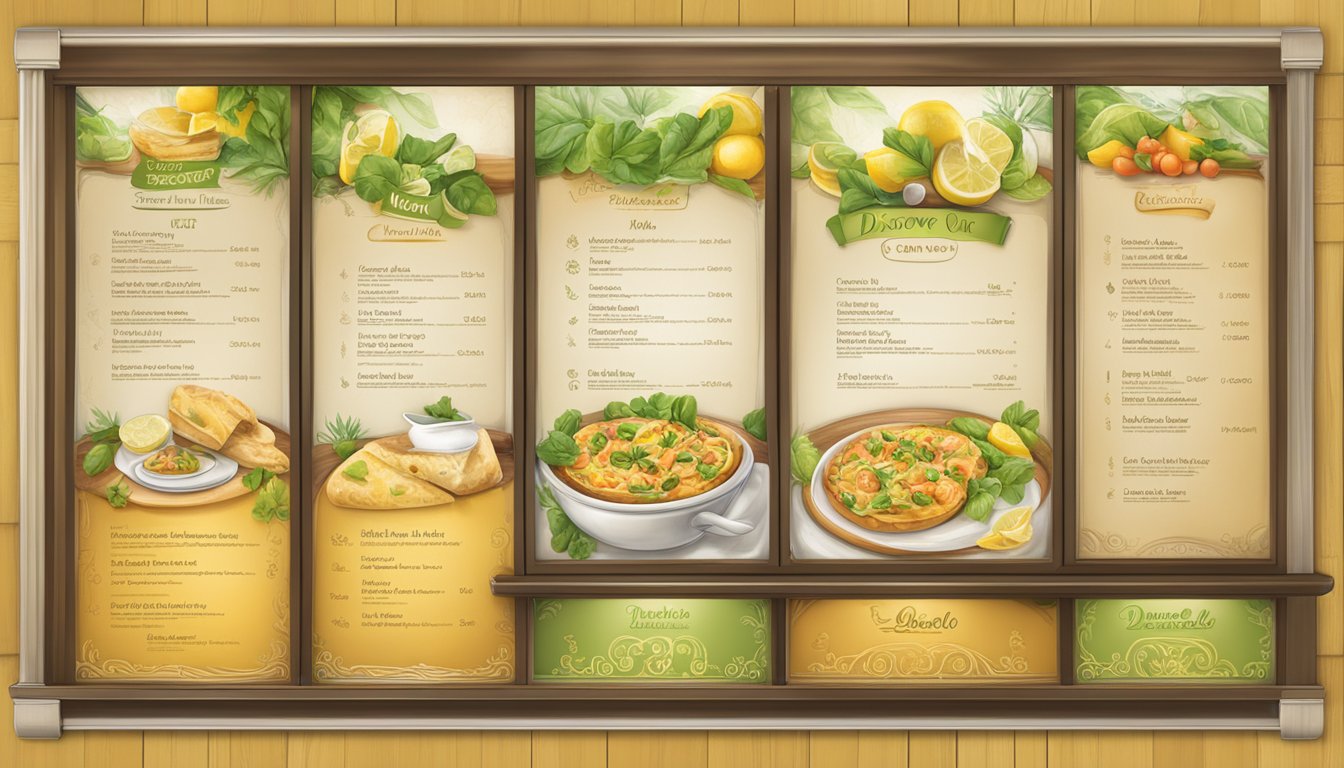 A menu board with the title "Discover Our Menu" at Limoncello restaurant