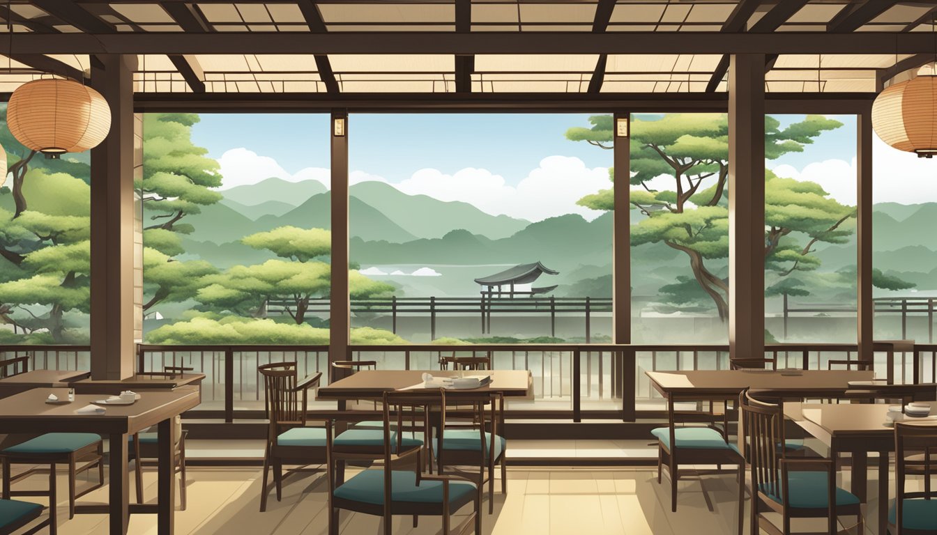 The Yuzutei Japanese restaurant features traditional tatami seating, paper lanterns, and a serene garden view