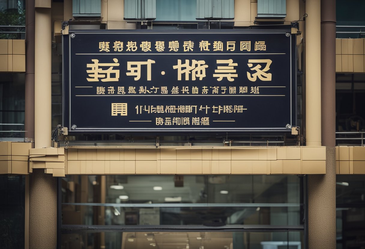 A signboard with "Yong Hong Seng Renovation Contractor" and contact details displayed prominently at a visible location