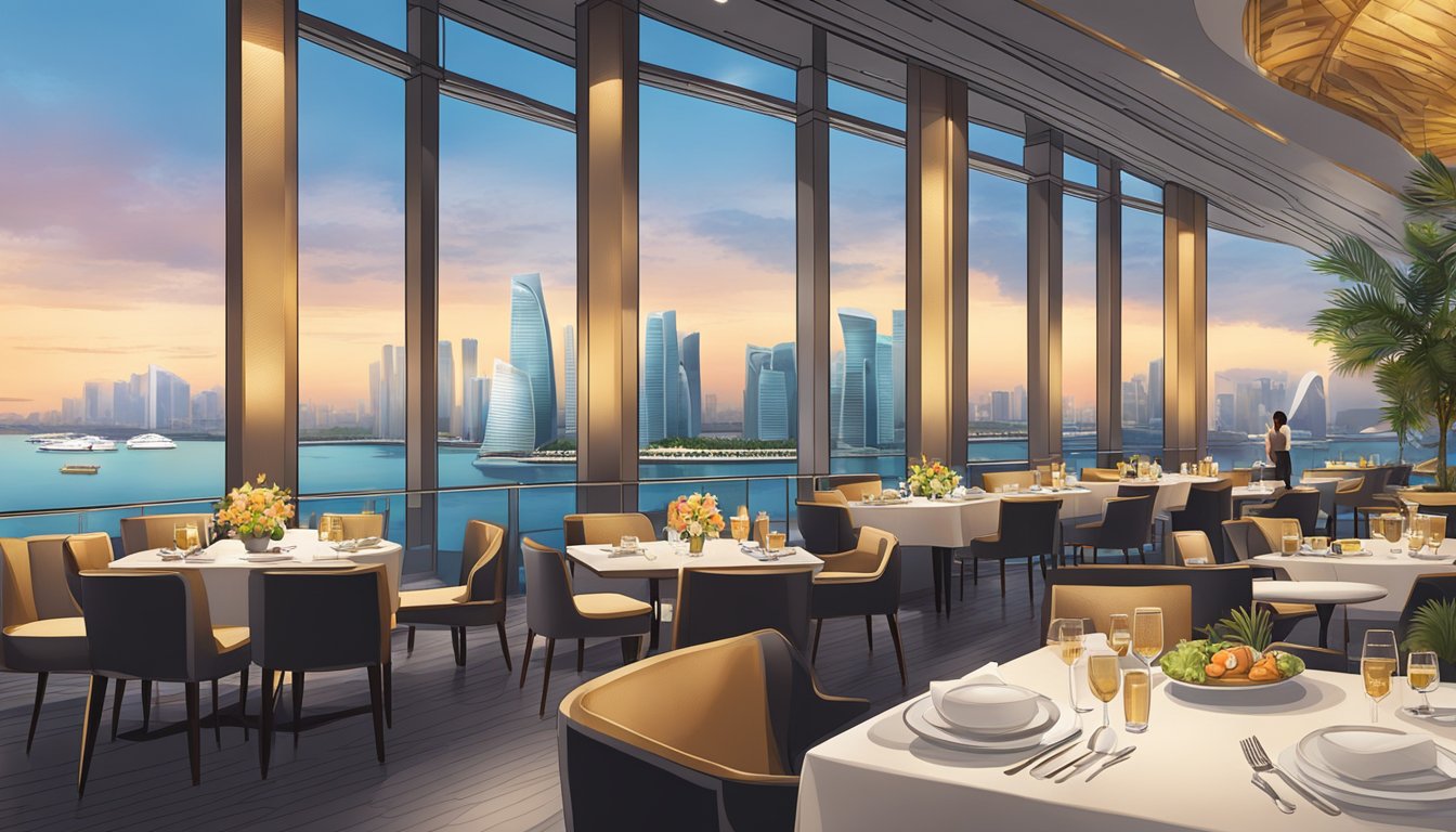 The Marina Bay Sands hotel restaurants offer unique dining experiences with stunning views of the city skyline and waterfront