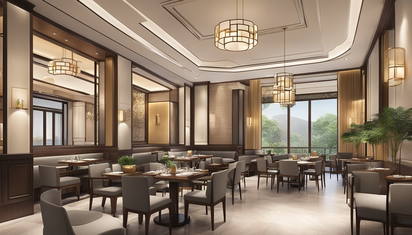 The Qianxi restaurant exudes a warm and inviting ambience, with wide, wheelchair-accessible entrances and well-lit, spacious interiors. The decor features a blend of modern and traditional elements, creating a comfortable and inclusive atmosphere