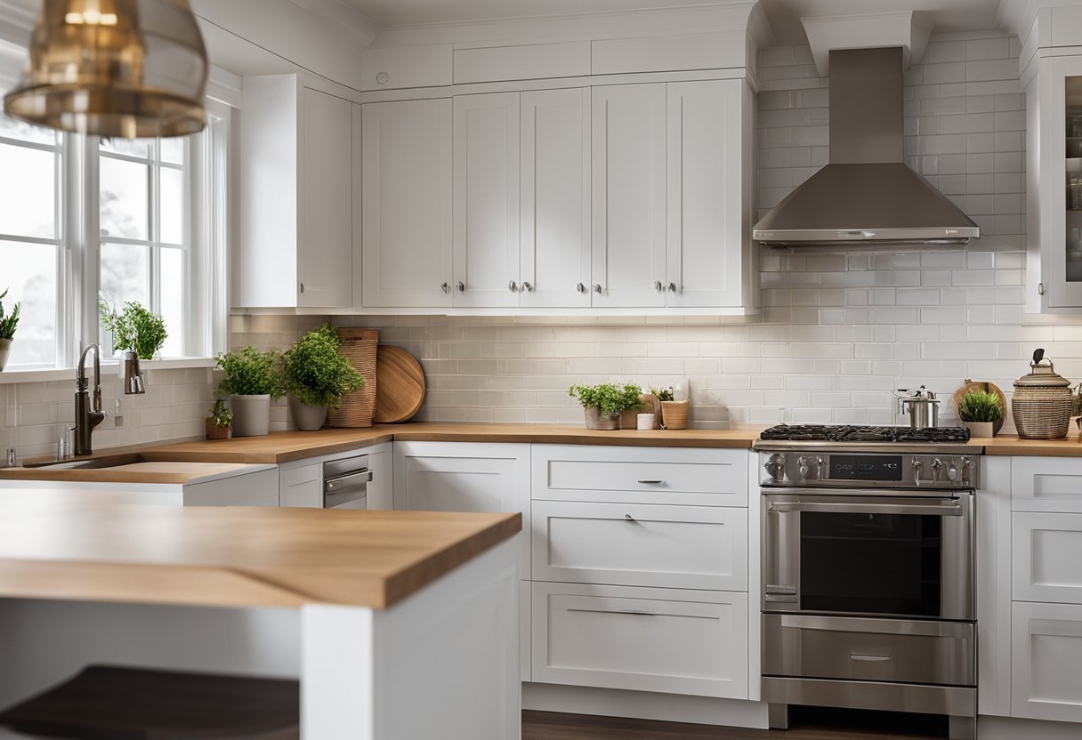 A kitchen specialist renovates cabinets, installs new countertops, and adds modern fixtures to create a fresh, updated space