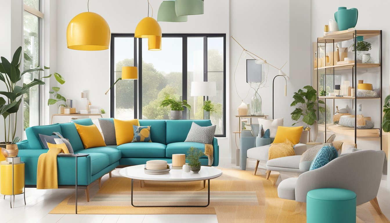 A colorful array of recycled home goods displayed on a sleek, modern website, with clear product descriptions and easy navigation