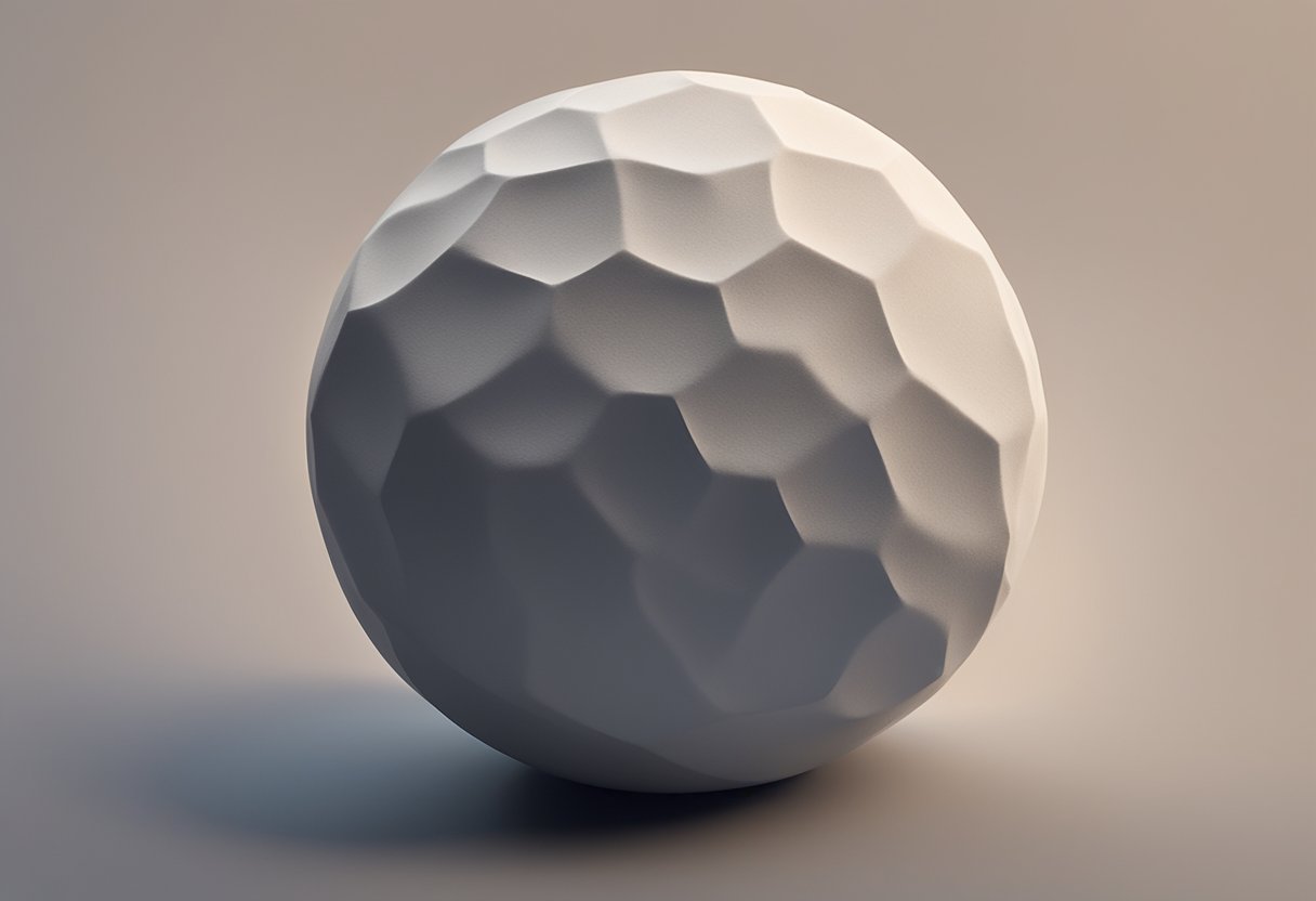 A small, round ball of clay sits on a clean, smooth surface