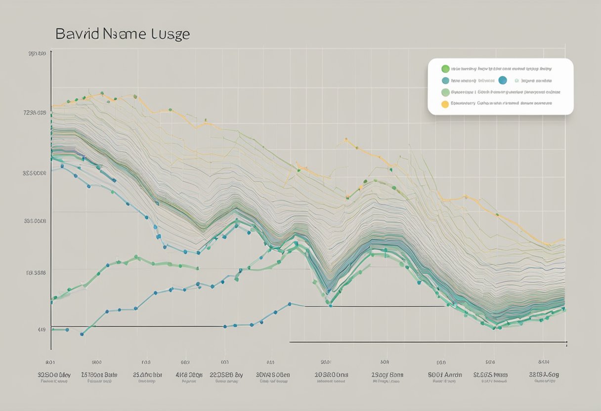 A line graph showing the popularity and usage of the baby name David over time