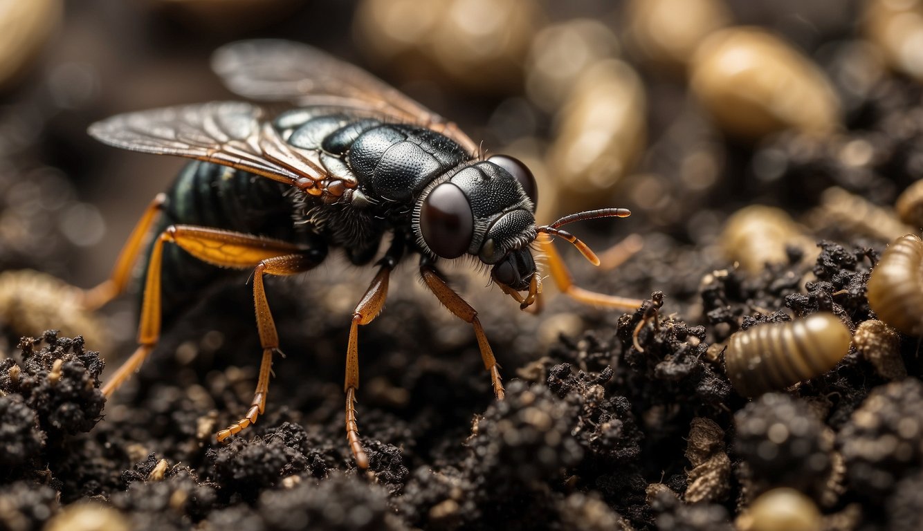 Black soldier fly larvae consume compost, but issues may arise. Mold, excess moisture, or foul odor could indicate problems. Troubleshooting involves adjusting moisture levels and aeration