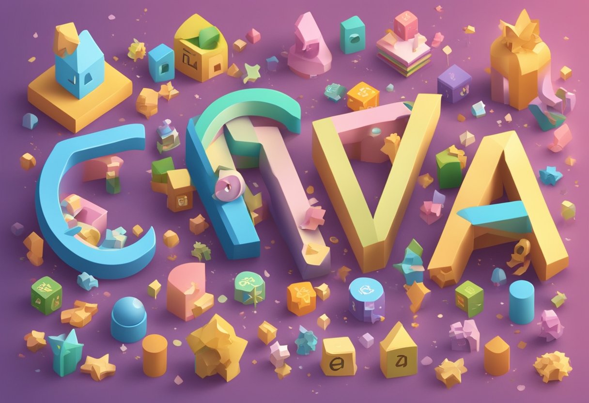A colorful array of baby name "Eva" written in different languages and fonts, surrounded by linguistic symbols and variations