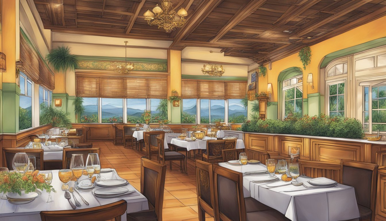 The bustling kitchen at Barbara's Heritage Restaurant is filled with the aroma of sizzling spices and simmering sauces, while elegant tables are adorned with vibrant dishes and sparkling glassware, creating a feast for the eyes