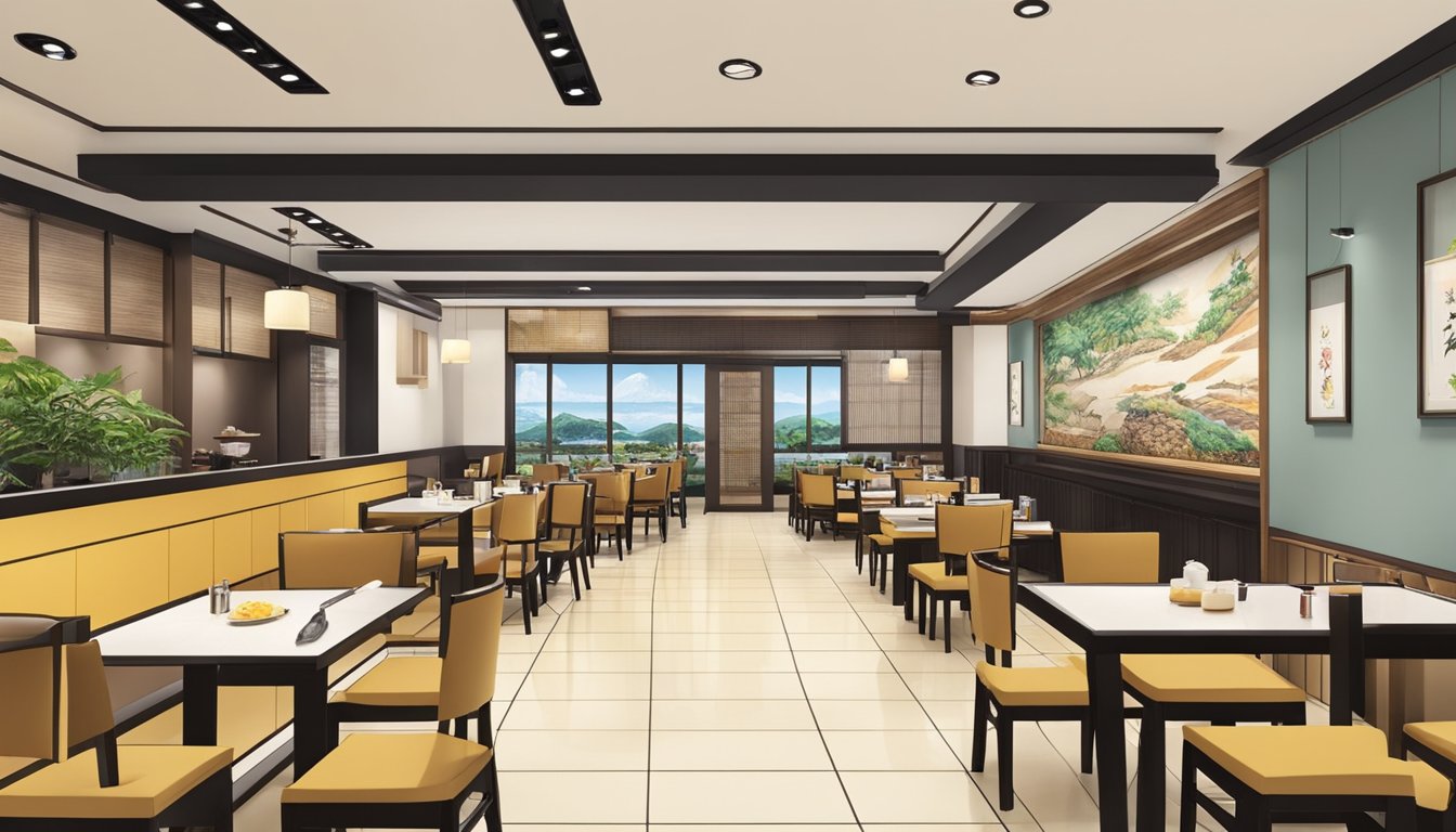 The Japanese restaurant at Star Vista is easily accessible and convenient for diners. The entrance is spacious and welcoming, with clear signage and a smooth pathway for customers
