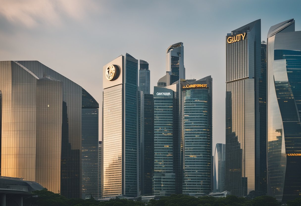 Guy Carpenter's logo prominently displayed in a bustling Singapore skyline