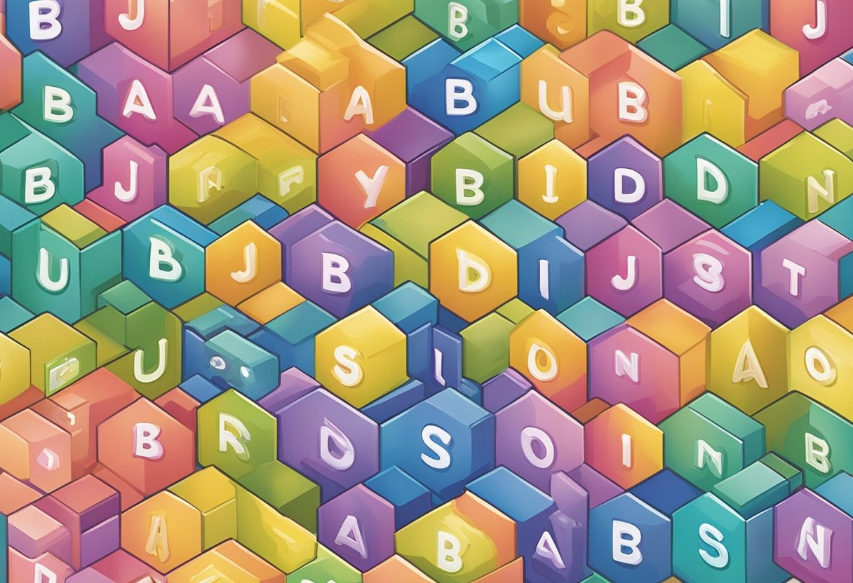 A colorful array of baby name variations surrounds the central name "Judson", with different fonts and styles to represent diversity and options