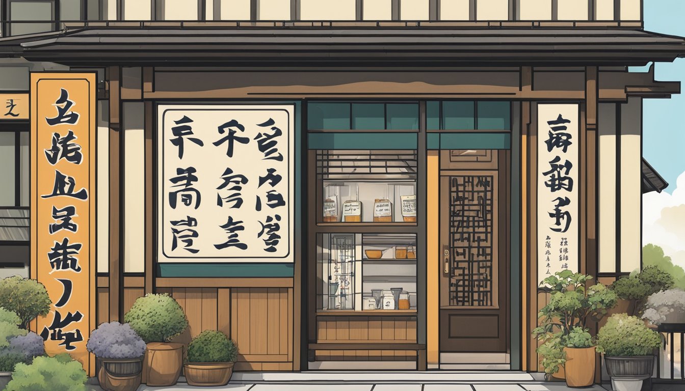 A sign outside a Japanese restaurant in Somerset displays essential visitor information in English and Japanese characters