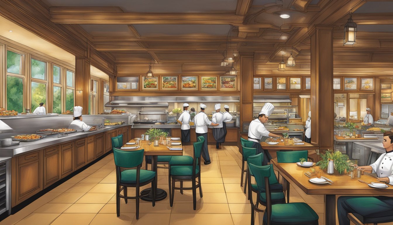 The bustling NSRCC restaurant is filled with savory aromas and vibrant colors, as chefs expertly prepare a variety of culinary delights for eager diners