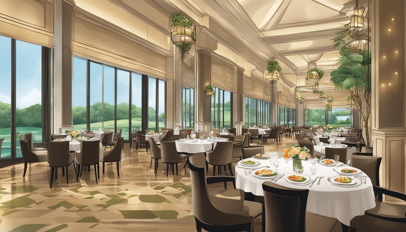 The restaurant at Sentosa Golf Club showcases gastronomic delights and signature dishes. The elegant setting and delectable cuisine create a luxurious dining experience