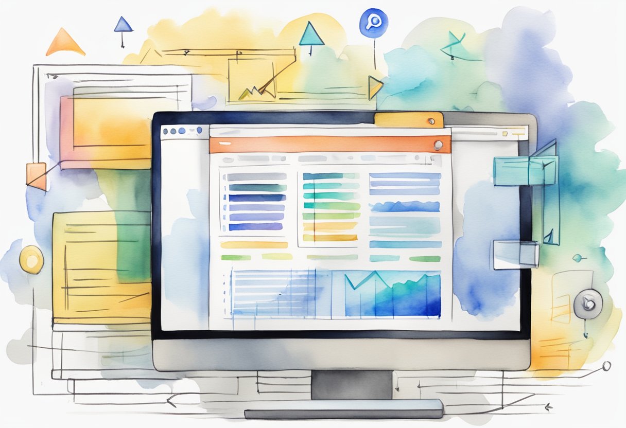 A computer screen showing a Youtube video with arrows pointing to a website URL and a backlink icon, surrounded by notes and brainstorming charts