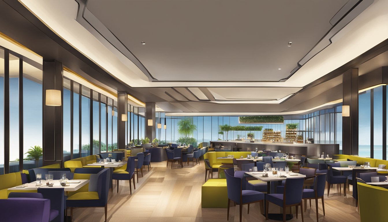 The W Hotel Sentosa restaurants bustle with diners, the sleek and modern interior design creating a vibrant and stylish atmosphere