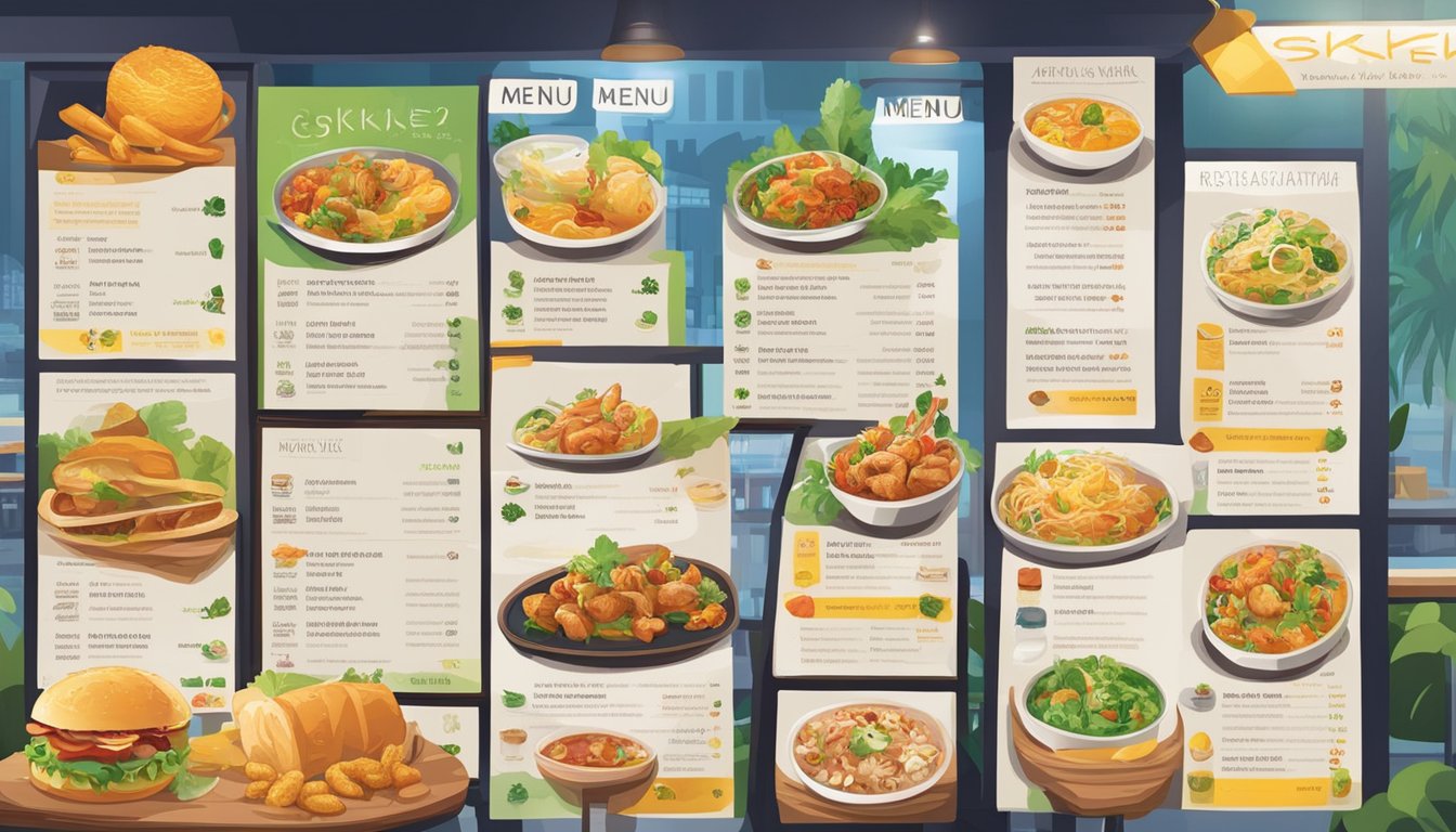 The menu highlights and recommendations at Ssikkek restaurant are displayed on a sleek, modern board with vibrant colors and mouth-watering images