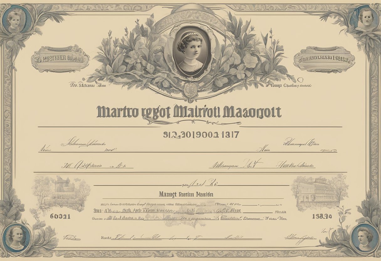 Margot baby name on a vintage birth certificate with historical significance