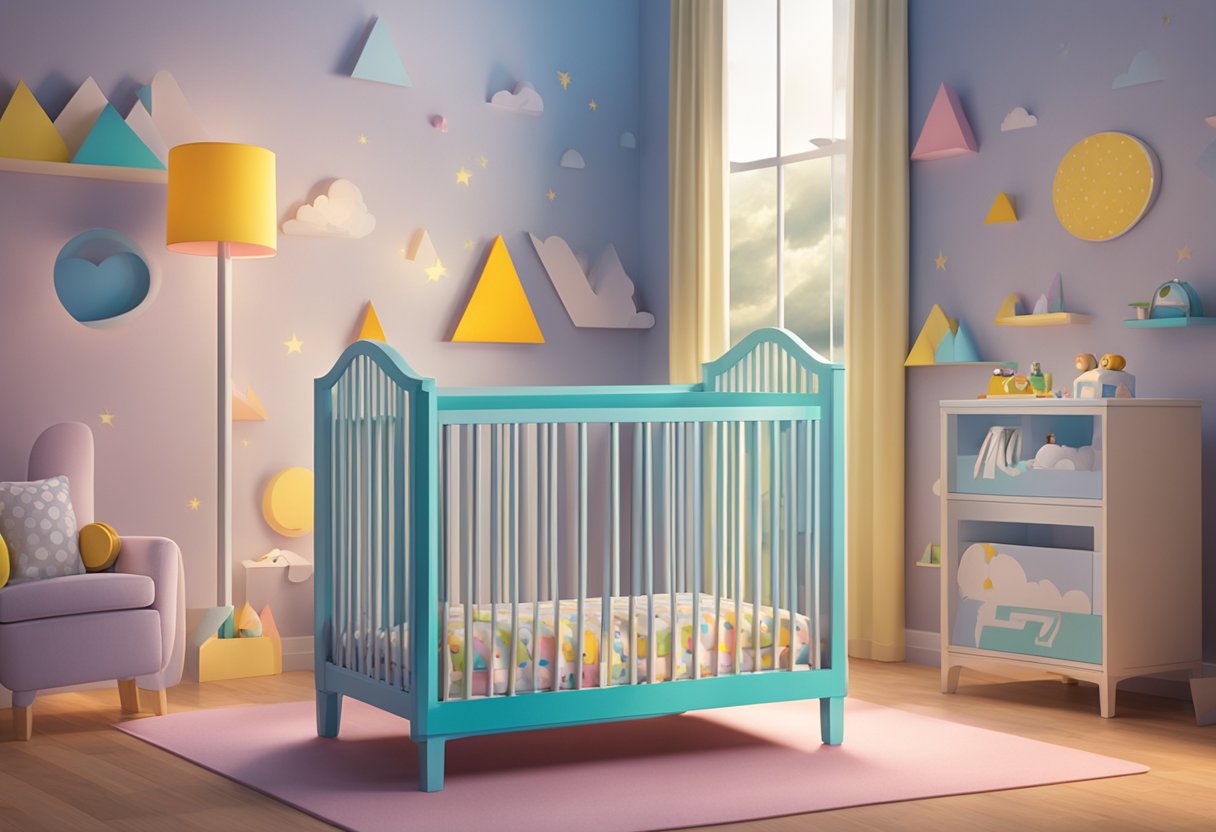 A crib with the name "Michael" written on it in playful, colorful letters