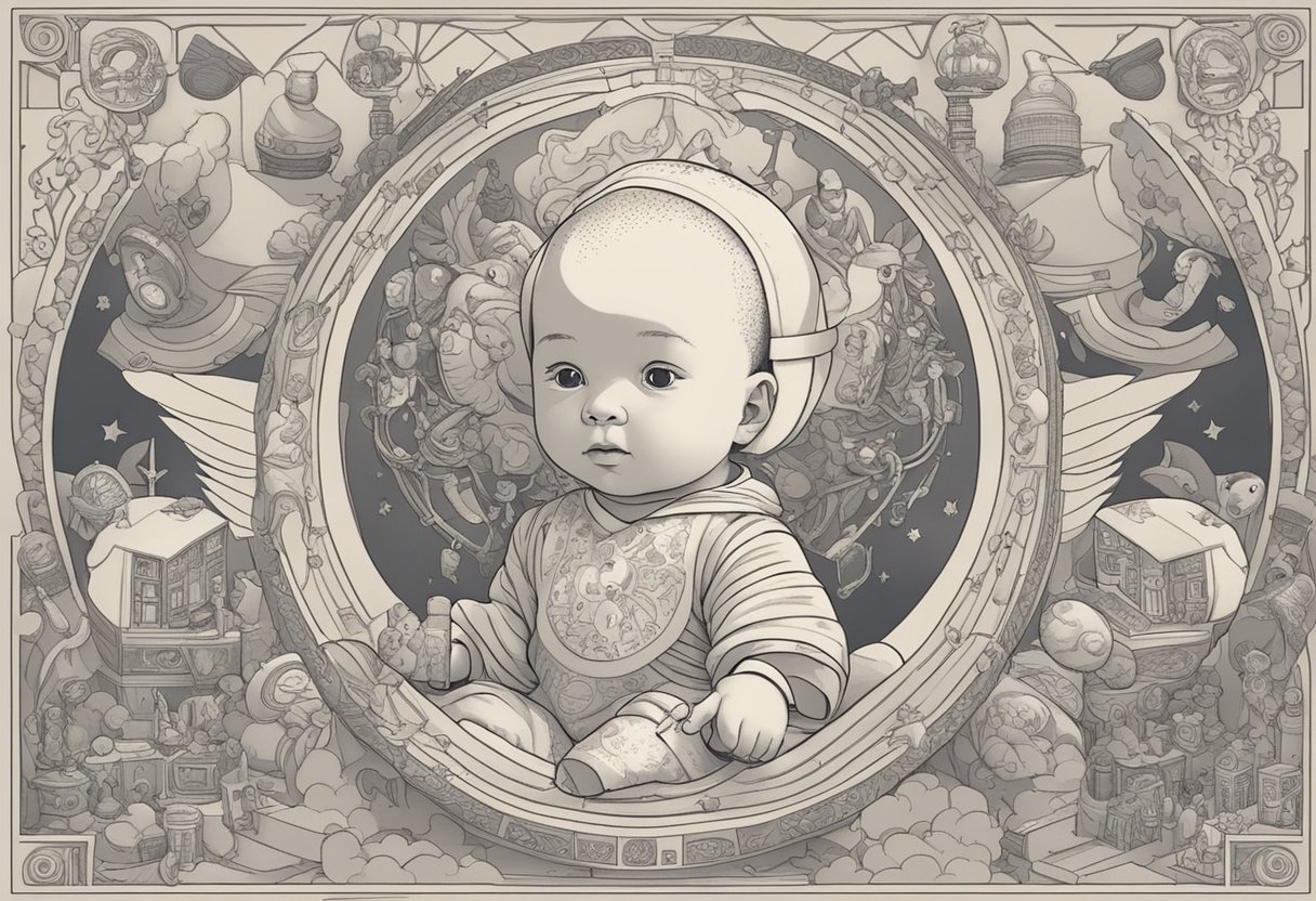 A baby named Michael surrounded by cultural symbols and influences