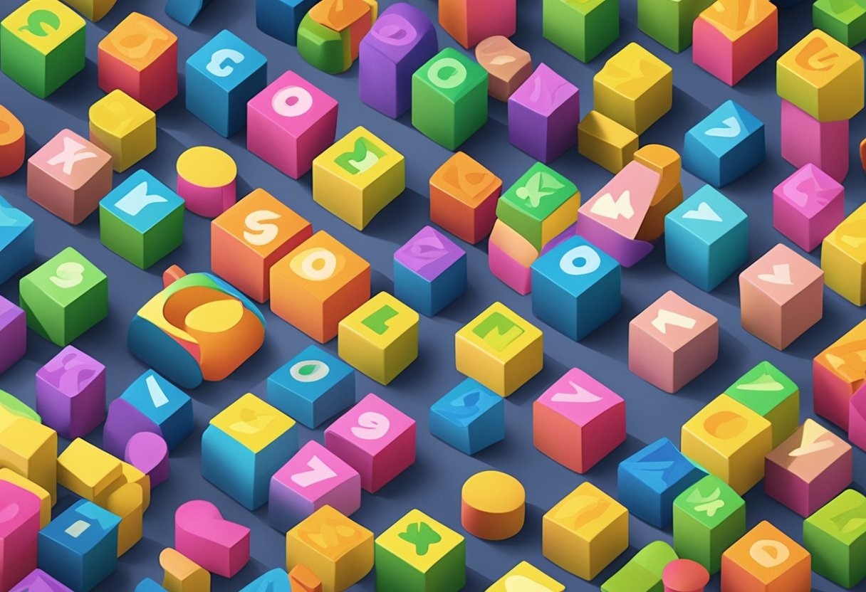 A baby name "Sonny" spelled out in colorful alphabet blocks