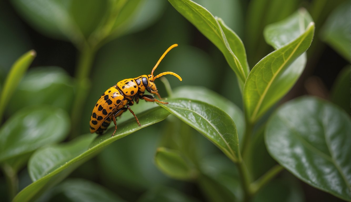 Pepper plant insects feed on leaves, lay eggs on stems, and hide in crevices. Lifecycle stages include egg, nymph, and adult