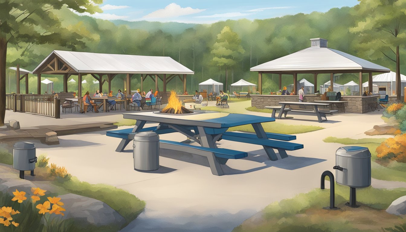 The stone mountain state park campground amenities include fire pits, picnic tables, and clean restroom facilities