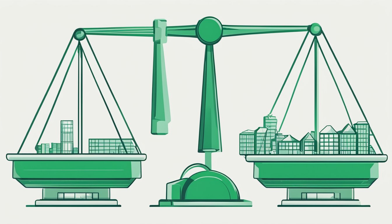 Location-based vs Market-based Emissions (What's the Difference?) 3 A scale balancing two sides, one labeled "location-based emissions" and the other "market-based emissions." Each side has a different weight, symbolizing the difference between the two accounting principles