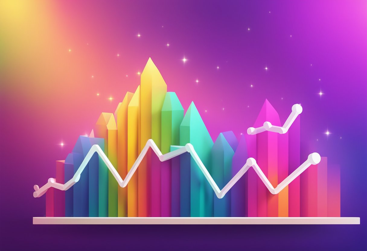 A graph showing the rising popularity of the baby name "Vance" with an upward trend line and colorful data points