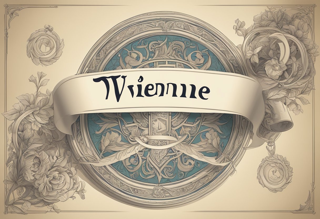 Vivienne name on a traditional scroll, surrounded by symbolic cultural elements