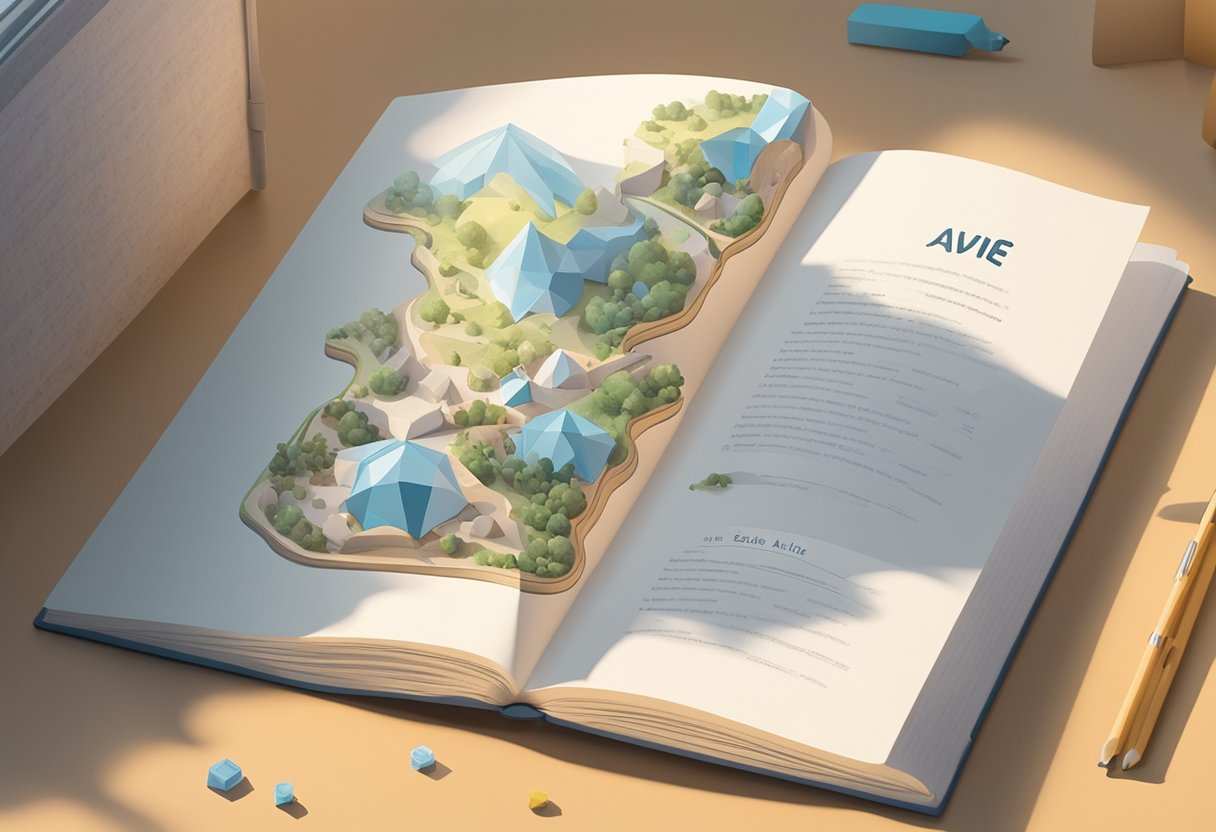 A baby name book open to the page with the name "Avie" highlighted