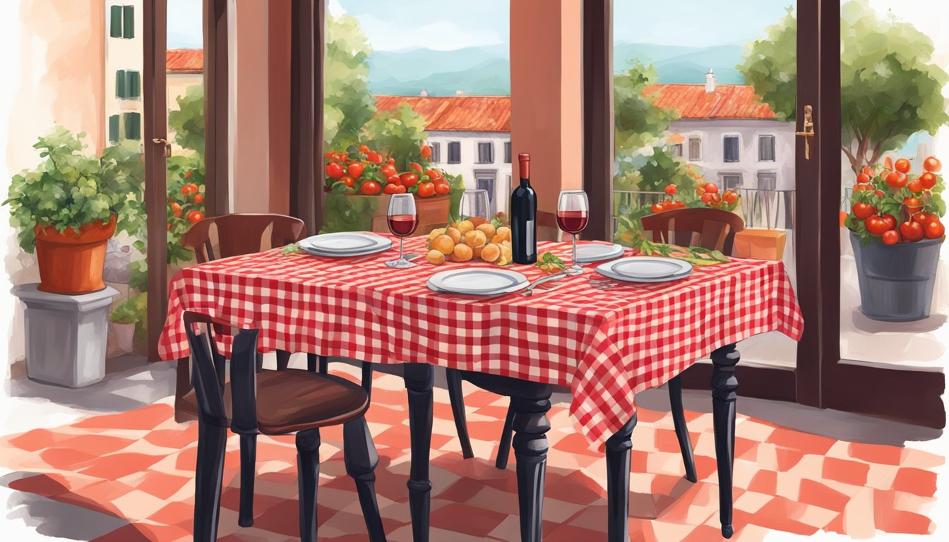 Tables set with red checkered tablecloths, wine bottles on display, and the aroma of garlic and tomatoes fill the cozy Italian restaurant in Katong