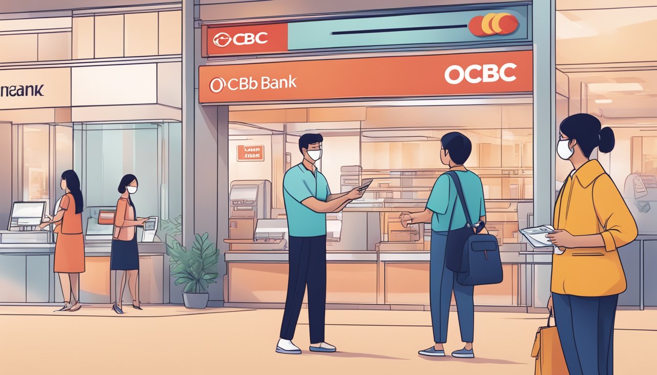 A person receiving cashback from OCBC bank in Singapore. Loan terms and features are highlighted