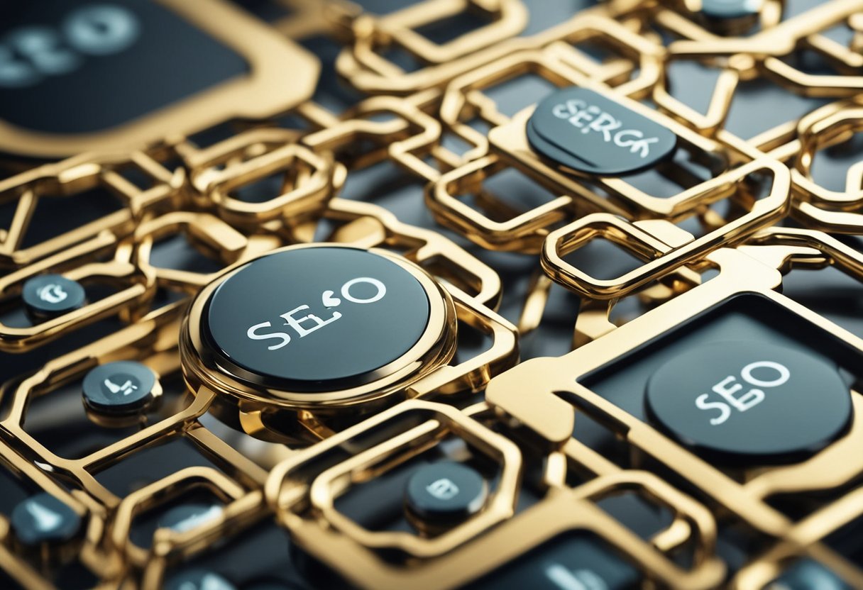 A website with multiple interconnected links to other relevant sites, symbolizing strong SEO backlink practices