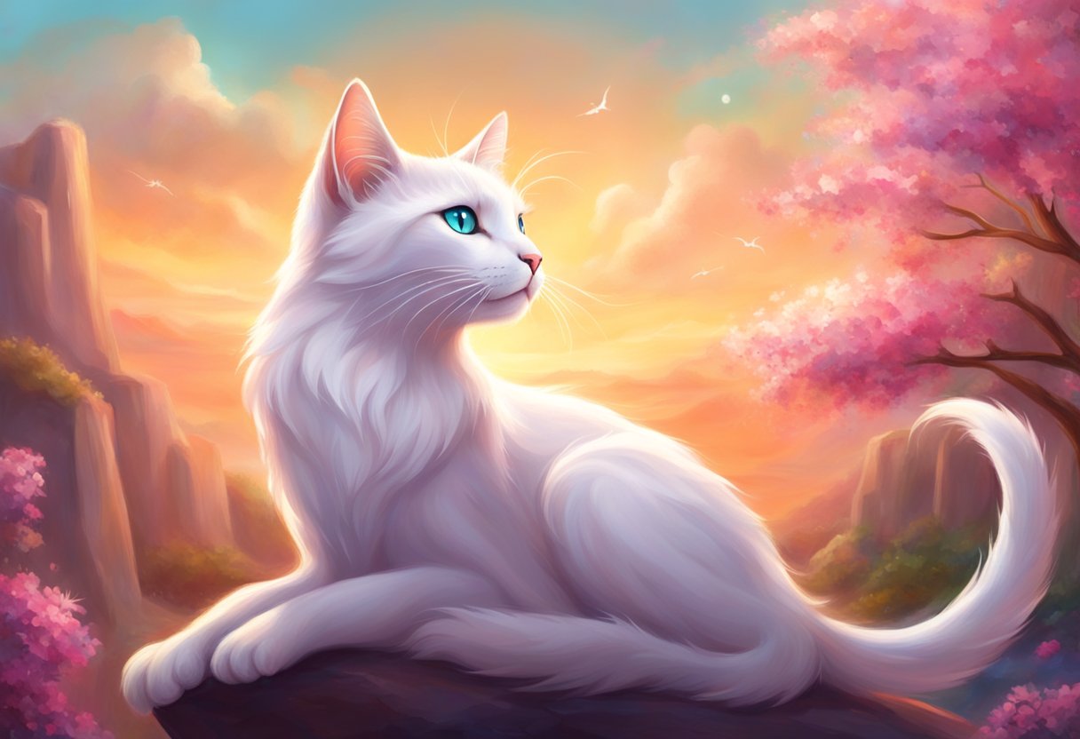 A sleek, confident male cat lounges in a serene setting, radiating a sense of health and wellness