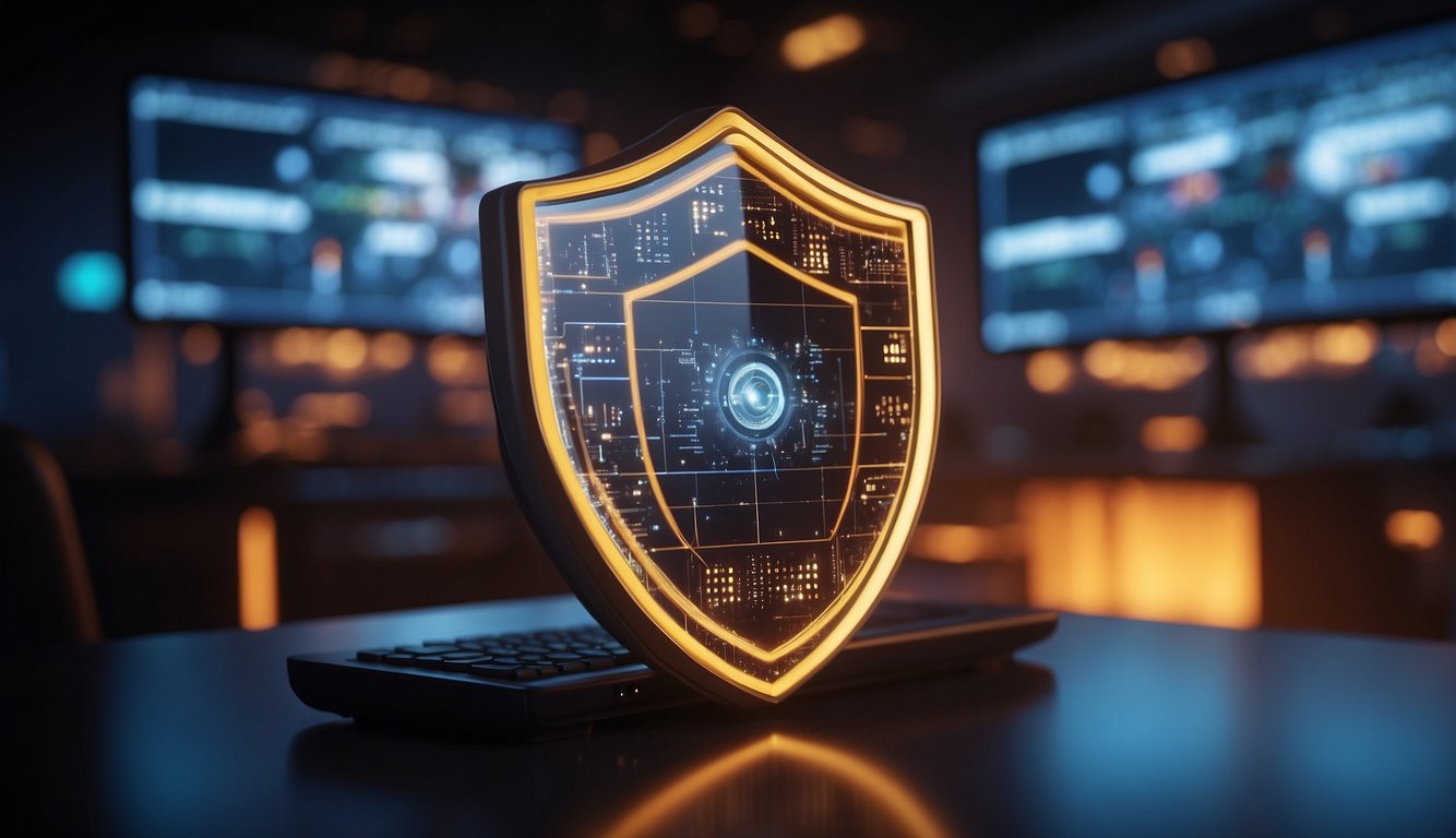 A firewall blocks incoming cyber threats, like a shield protecting a home. It filters data and monitors network traffic for suspicious activity