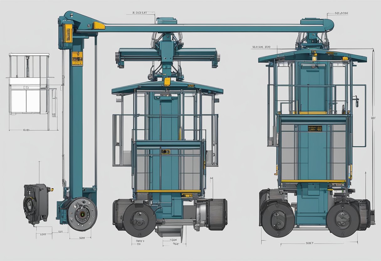 The safety features of the passenger hoist parts are clearly labeled and easily accessible for maintenance and inspection