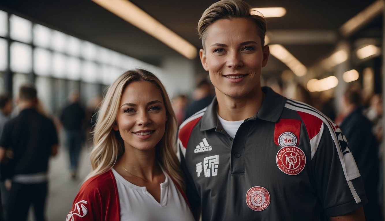 Perr Schuurs stands proudly in his Ajax uniform, with his girlfriend by his side, showcasing his wealth and income