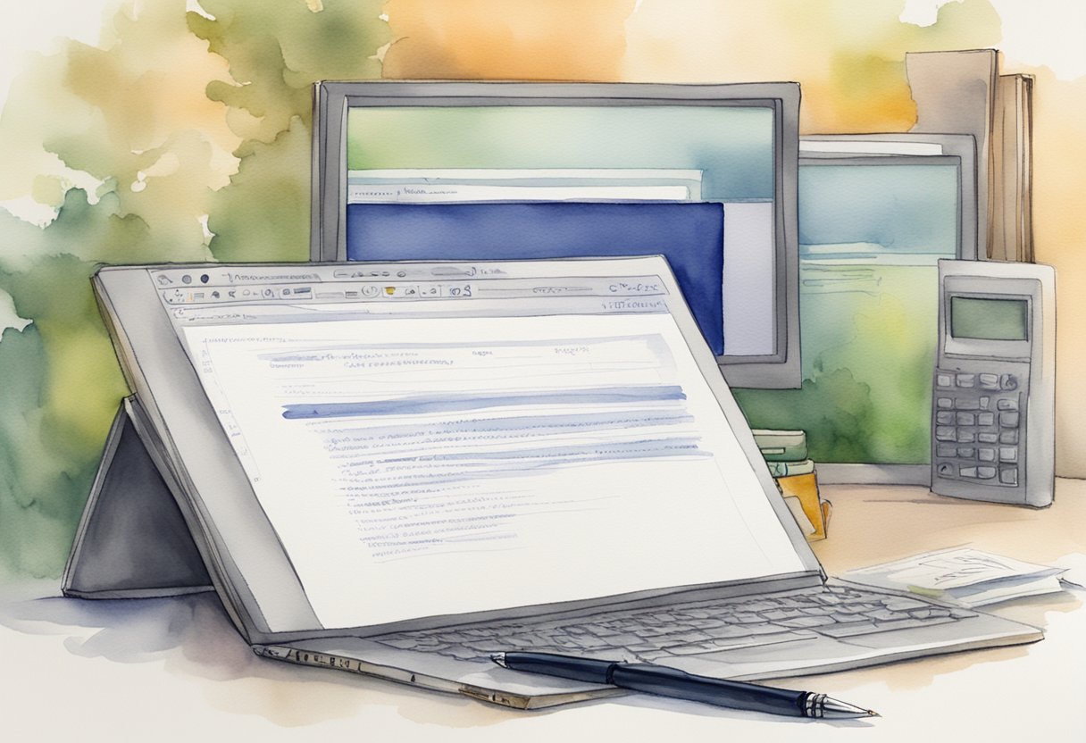 A computer screen displaying "Structuring Titles for Various Formats" with a pen and notebook beside it