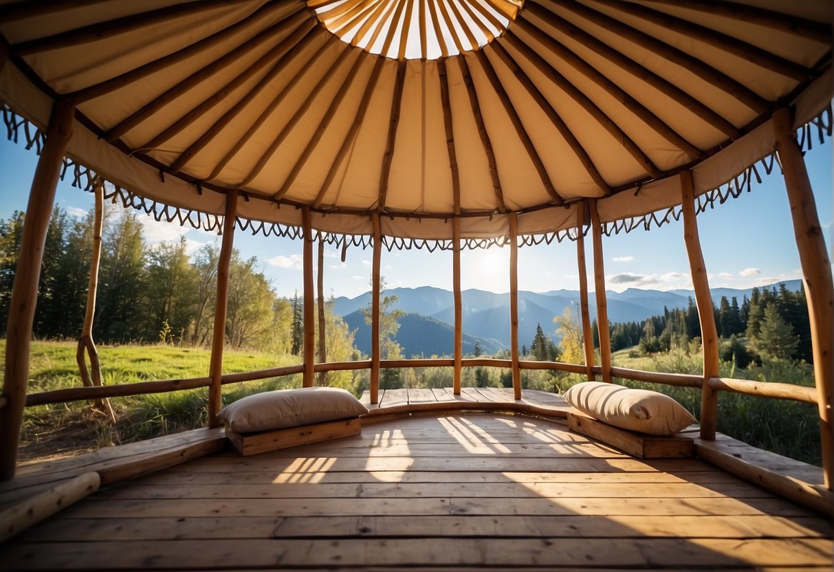 A sturdy canvas fabric drapes over the wooden lattice frame of a yurt, providing a durable and weather-resistant shelter