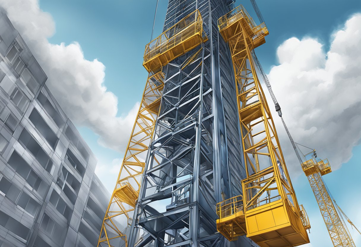 A high rise material hoist meets safety standards and compliance regulations